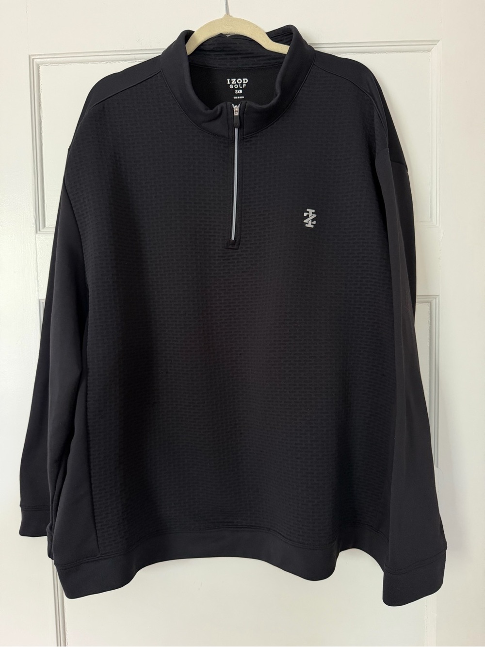 IZOD Golf Men’s 3XB Black 1/4 Zip Pullover Performance Golf Big & Tall